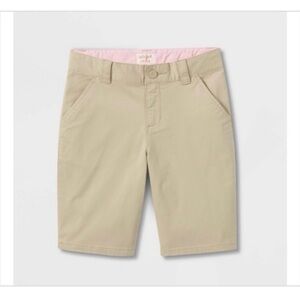 Cat & Jack Girls' Uniform Chino Shorts Khaki Size 8 new